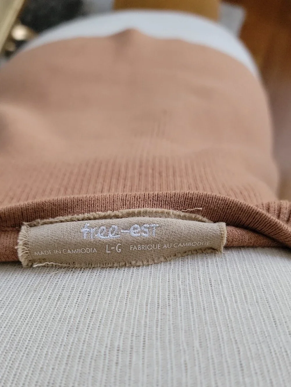 Free People Ribbed Strapless Shorts Set in Camel Brown